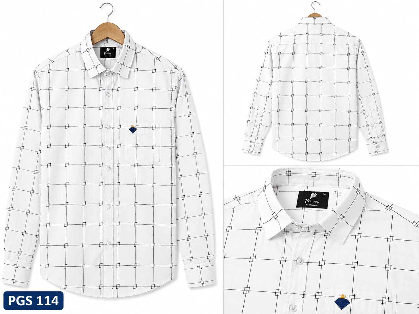 PRINTED WHITE AND BLACK CHECK