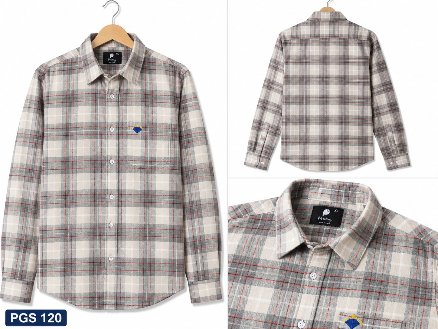 BRUSHED TWIL L CHECK COTTON