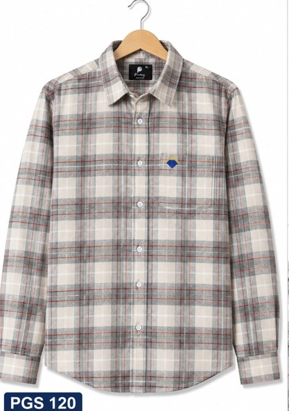 BRUSHED TWIL L CHECK COTTON